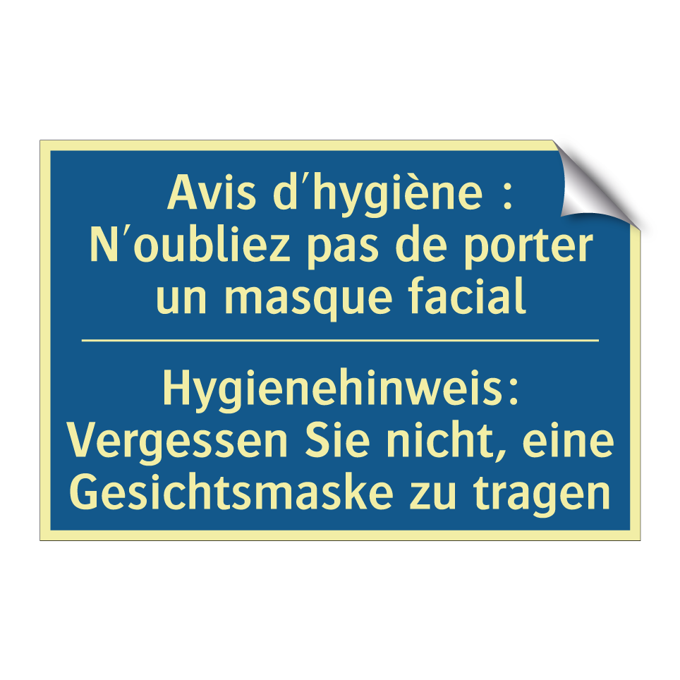 Hygienehinweis: Vergessen Sie /.../ - Avis d'hygiène : N'oubliez pas /.../