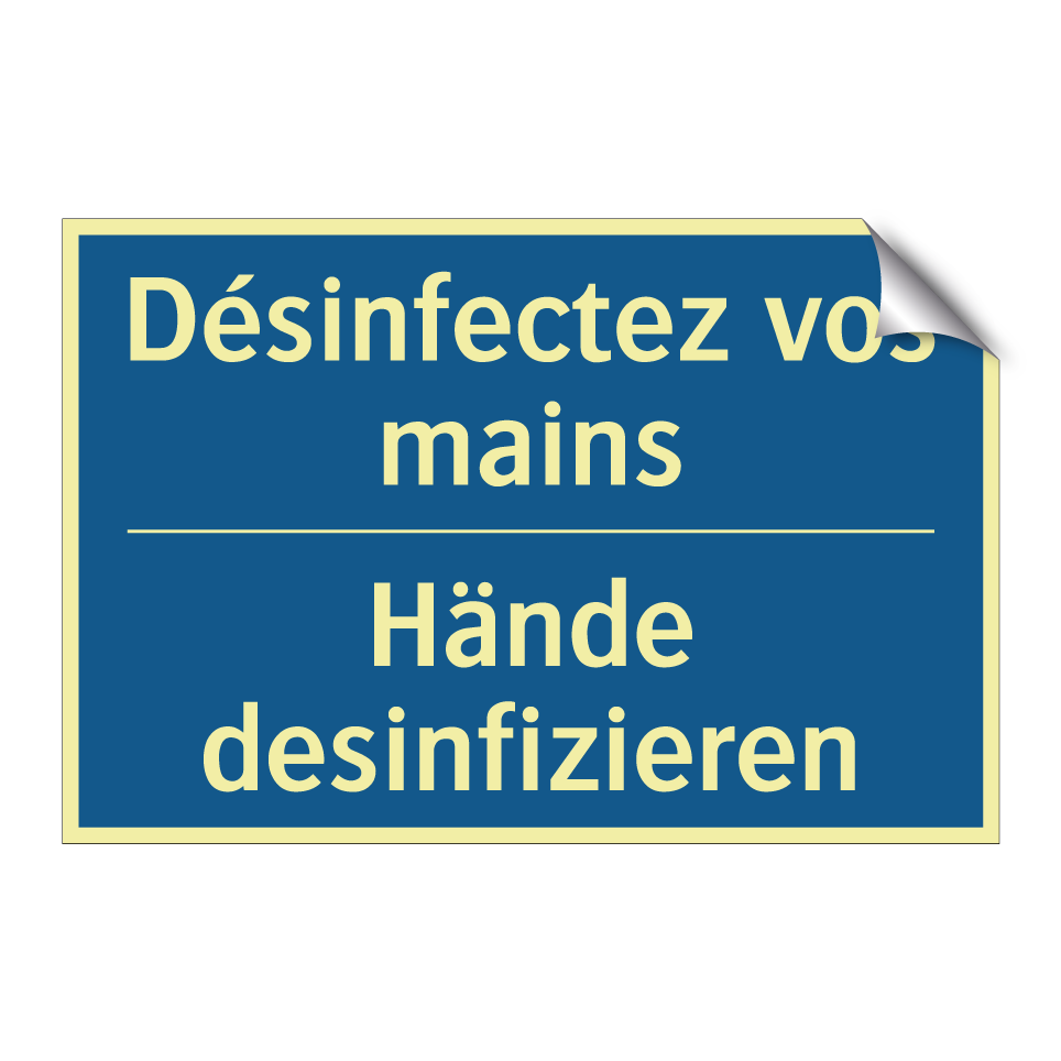 Hände desinfizieren - Désinfectez-vous les mains
