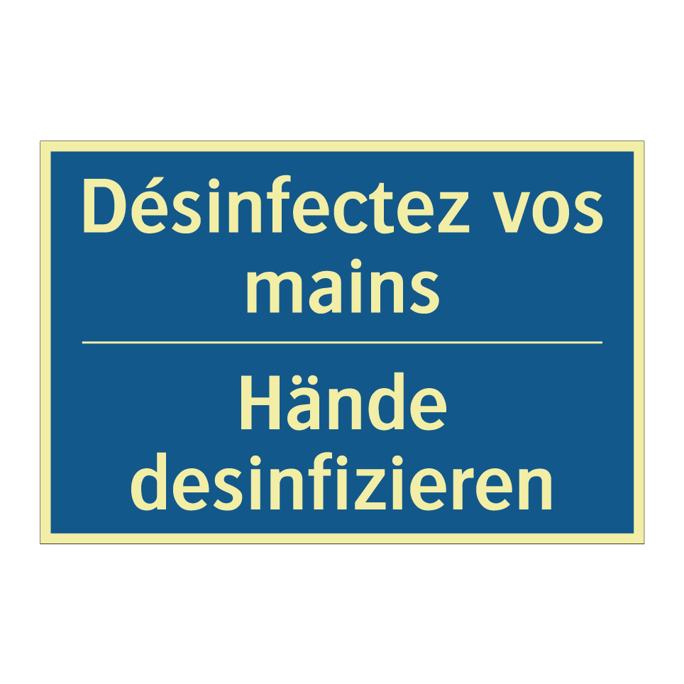 Hände desinfizieren - Désinfectez-vous les mains