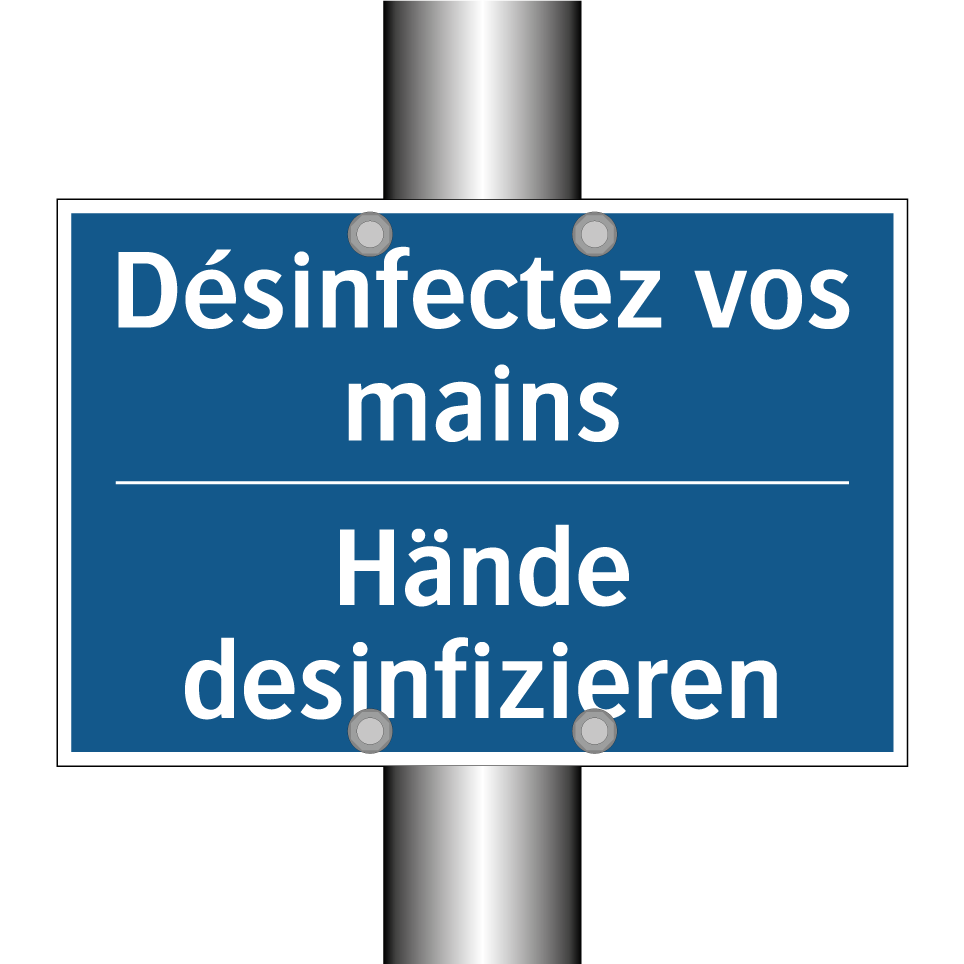 Hände desinfizieren - Désinfectez-vous les mains