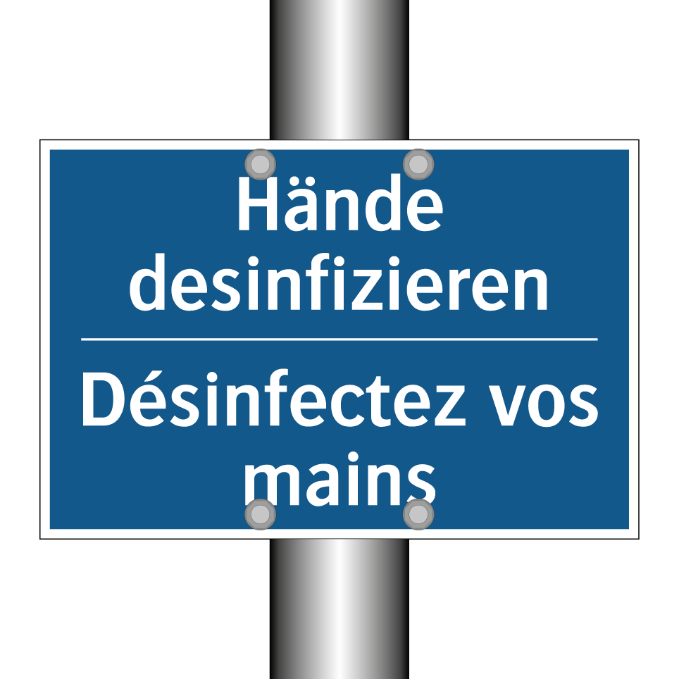 Hände desinfizieren - Désinfectez vos mains