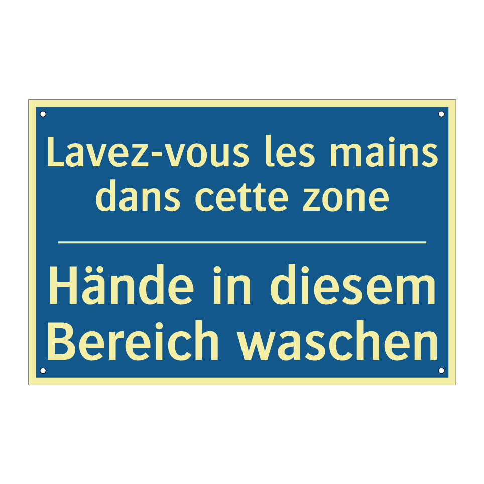 Hände in diesem Bereich waschen /.../ - Lavez-vous les mains dans cette /.../
