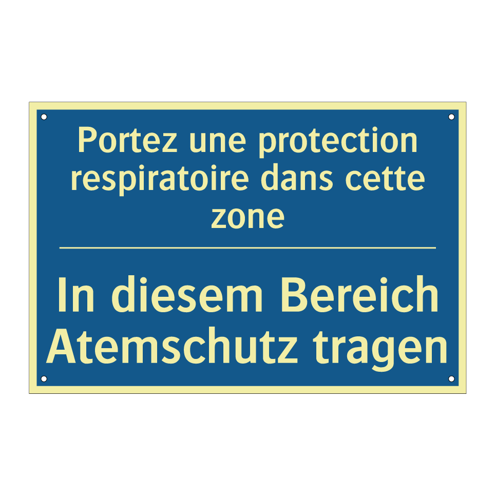In diesem Bereich Atemschutz tragen /.../ - Portez une protection respiratoire /.../