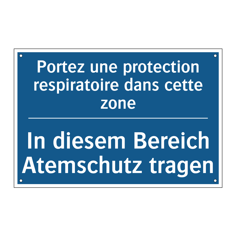 In diesem Bereich Atemschutz tragen /.../ - Portez une protection respiratoire /.../