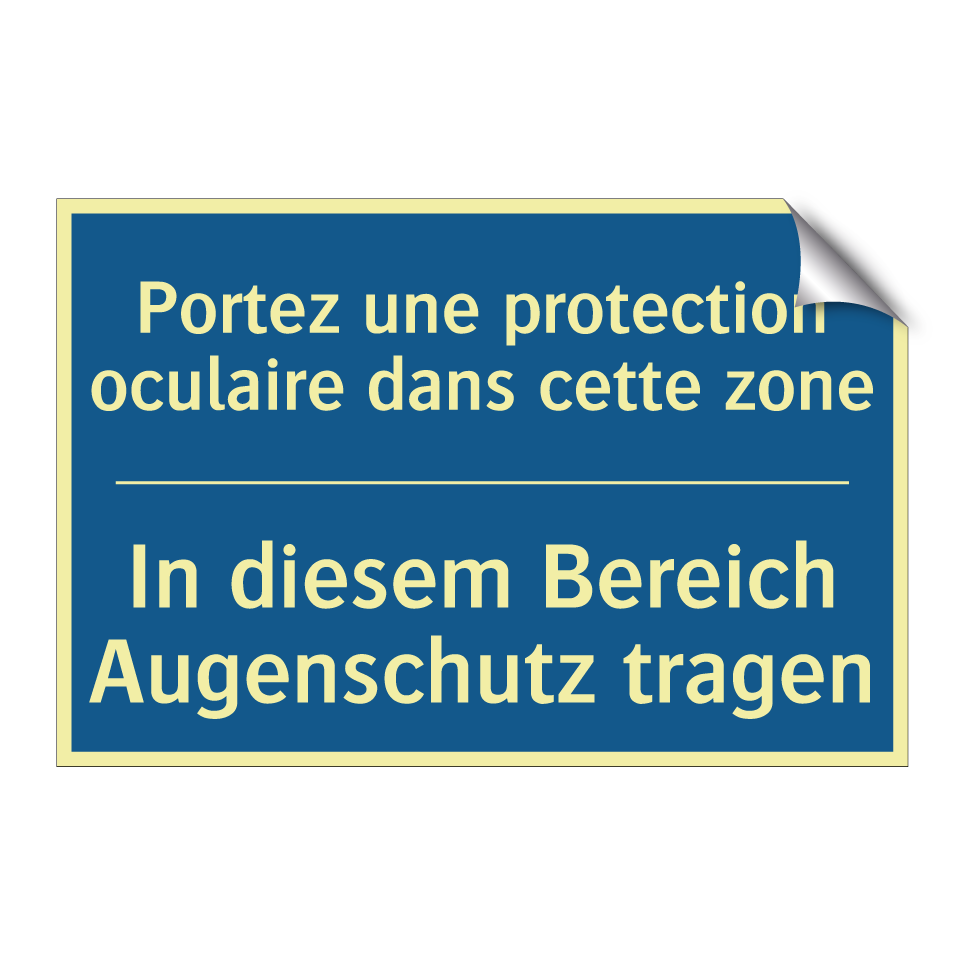 In diesem Bereich Augenschutz /.../ - Portez une protection oculaire /.../