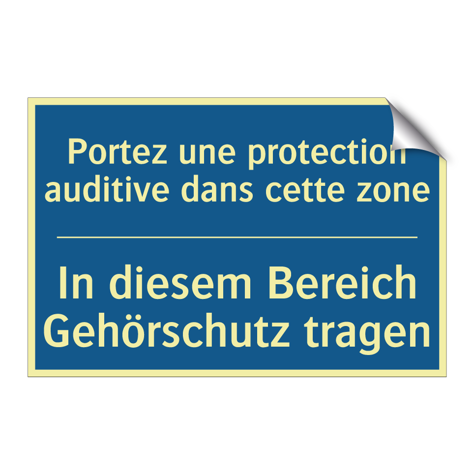 In diesem Bereich Gehörschutz /.../ - Portez une protection auditive /.../