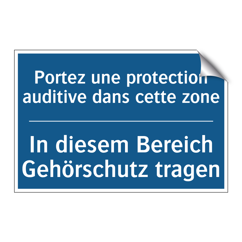 In diesem Bereich Gehörschutz /.../ - Portez une protection auditive /.../