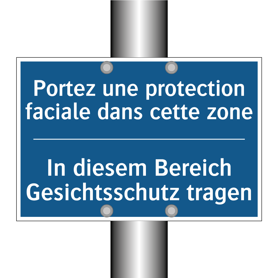 In diesem Bereich Gesichtsschutz /.../ - Portez une protection faciale /.../