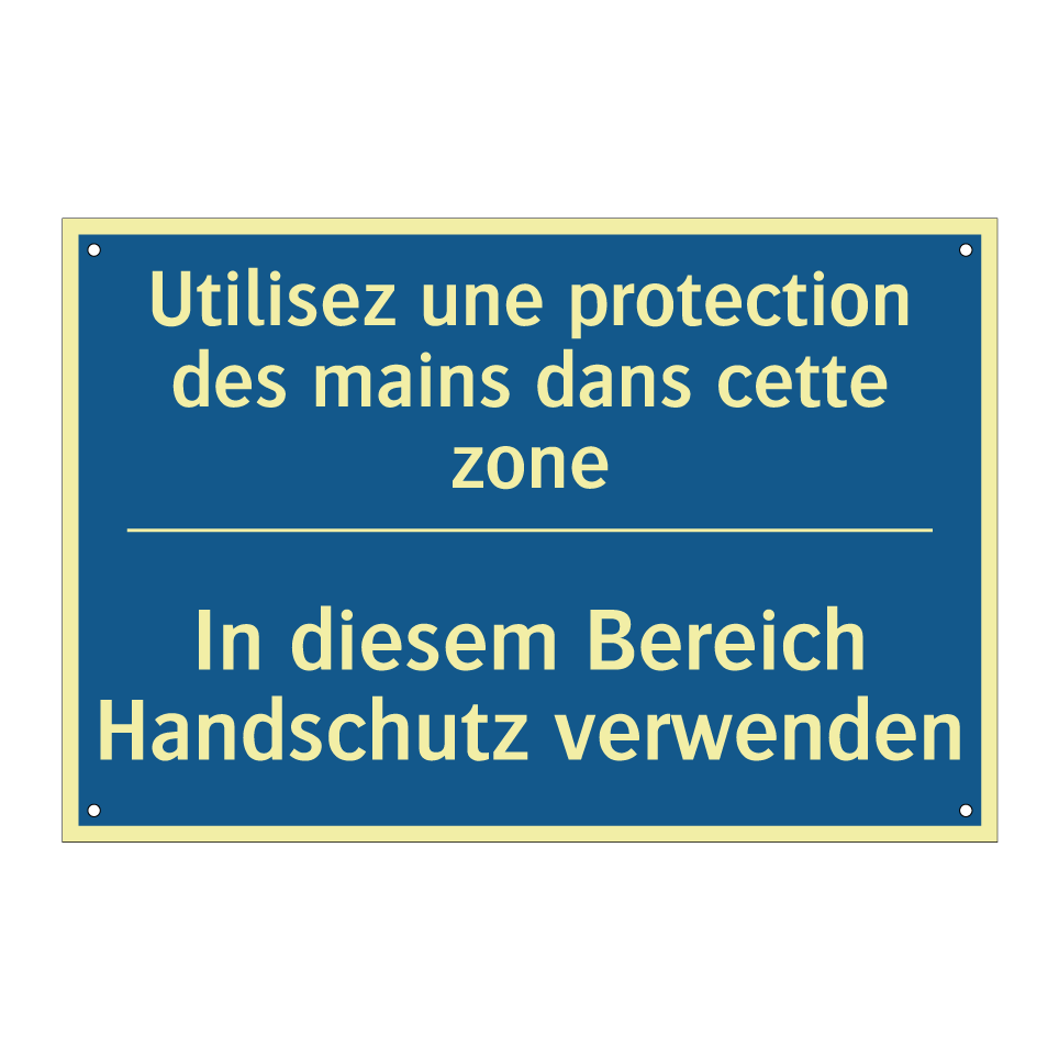 In diesem Bereich Handschutz verwenden /.../ - Utilisez une protection des mains /.../