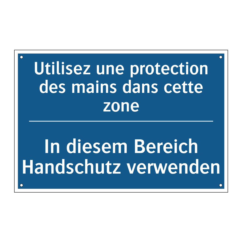 In diesem Bereich Handschutz verwenden /.../ - Utilisez une protection des mains /.../