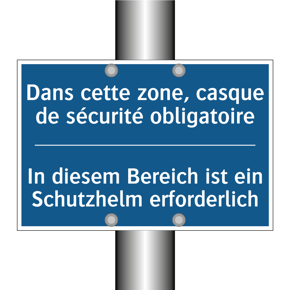 In diesem Bereich ist ein Schutzhelm /.../ - Dans cette zone, casque de sécurité /.../
