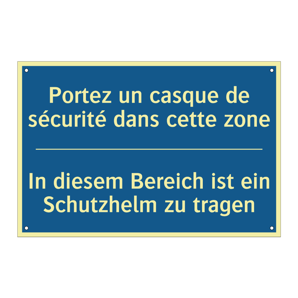 In diesem Bereich ist ein Schutzhelm /.../ - Portez un casque de sécurité dans /.../