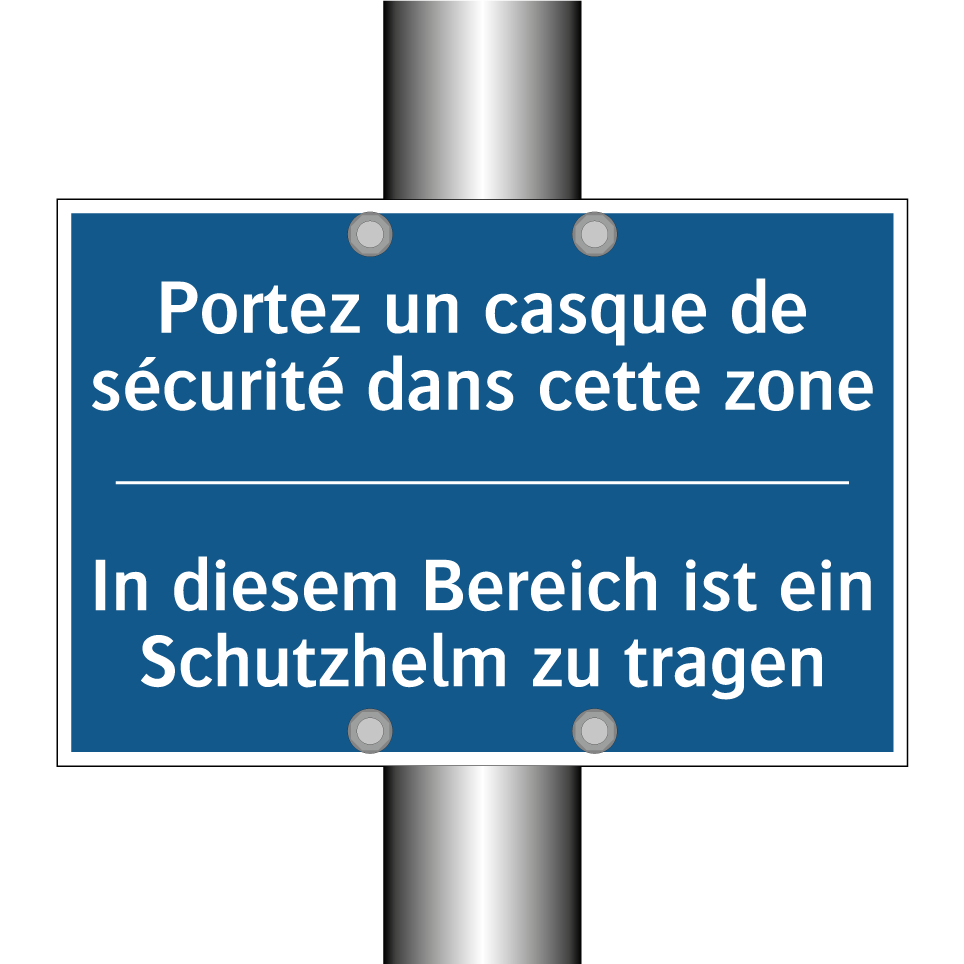 In diesem Bereich ist ein Schutzhelm /.../ - Portez un casque de sécurité dans /.../