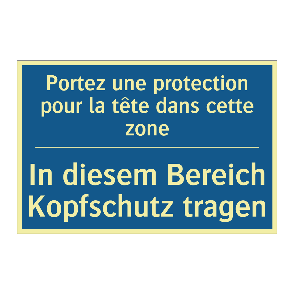 In diesem Bereich Kopfschutz tragen /.../ - Portez une protection pour la /.../