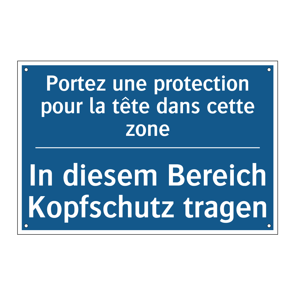 In diesem Bereich Kopfschutz tragen /.../ - Portez une protection pour la /.../