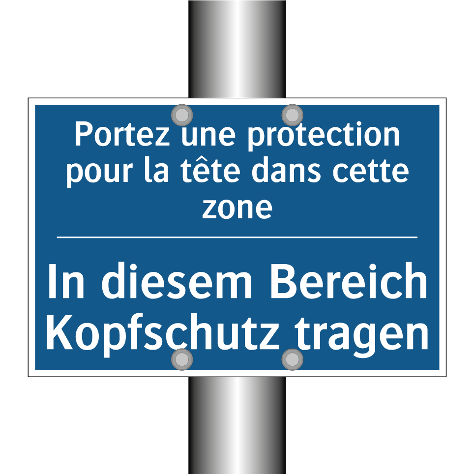 In diesem Bereich Kopfschutz tragen /.../ - Portez une protection pour la /.../