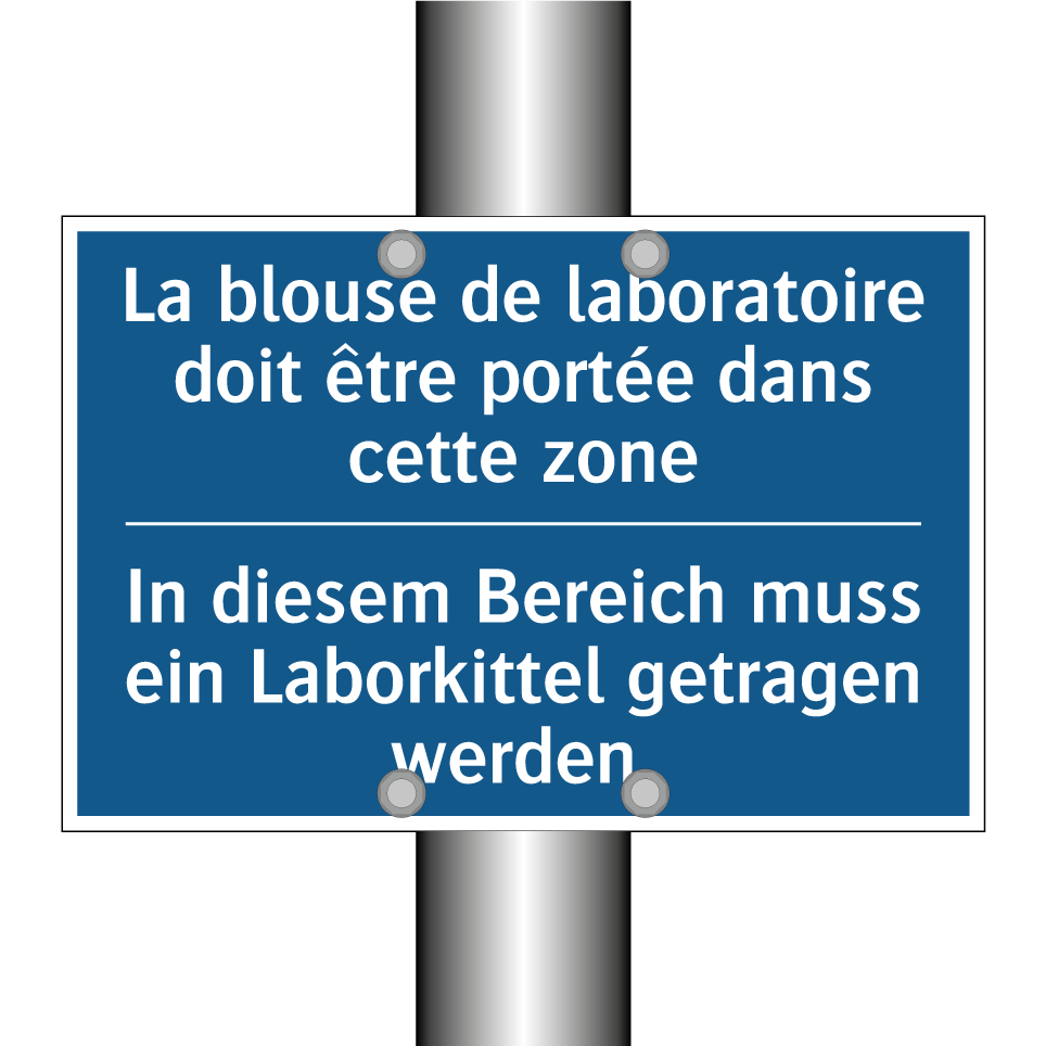 In diesem Bereich muss ein Laborkittel /.../ - La blouse de laboratoire doit /.../
