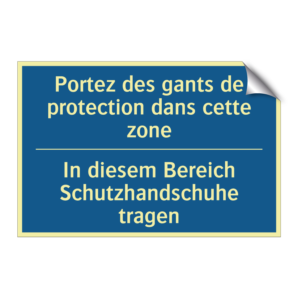 In diesem Bereich Schutzhandschuhe /.../ - Portez des gants de protection /.../