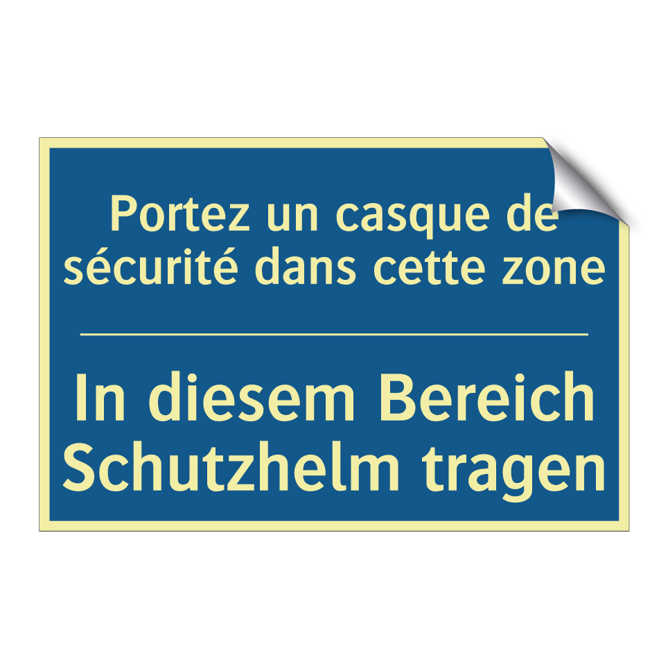 In diesem Bereich Schutzhelm tragen /.../ - Portez un casque de sécurité dans /.../
