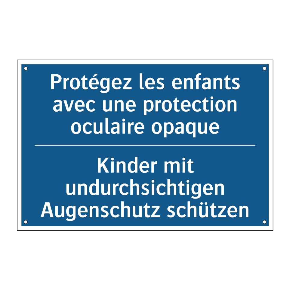 Kinder mit undurchsichtigen Augenschutz /.../ - Protégez les enfants avec une /.../
