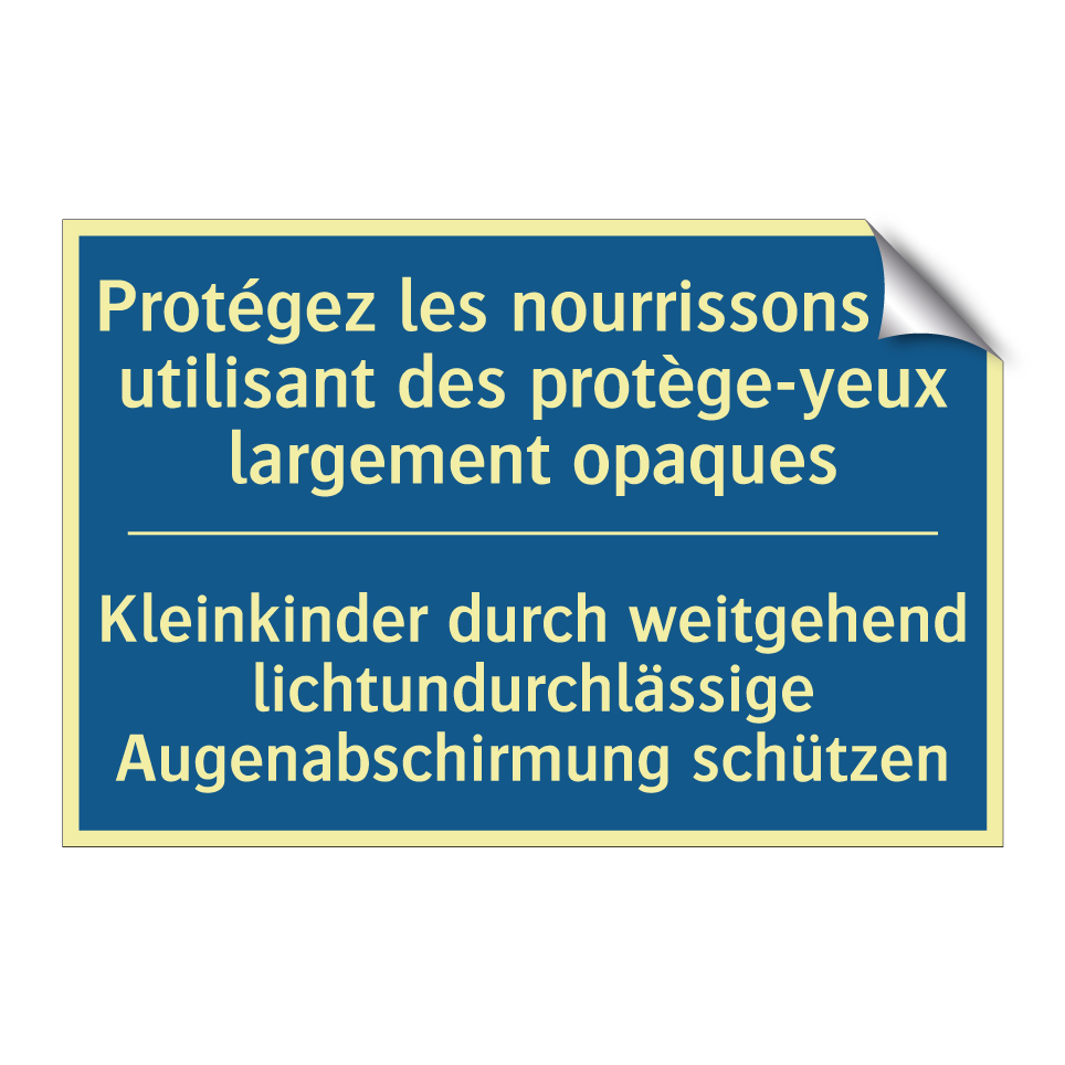 Kleinkinder durch weitgehend lichtundurchlässige /.../ - Protégez les nourrissons en utilisant /.../