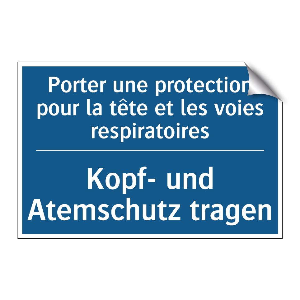Kopf- und Atemschutz tragen - Porter une protection pour la /.../