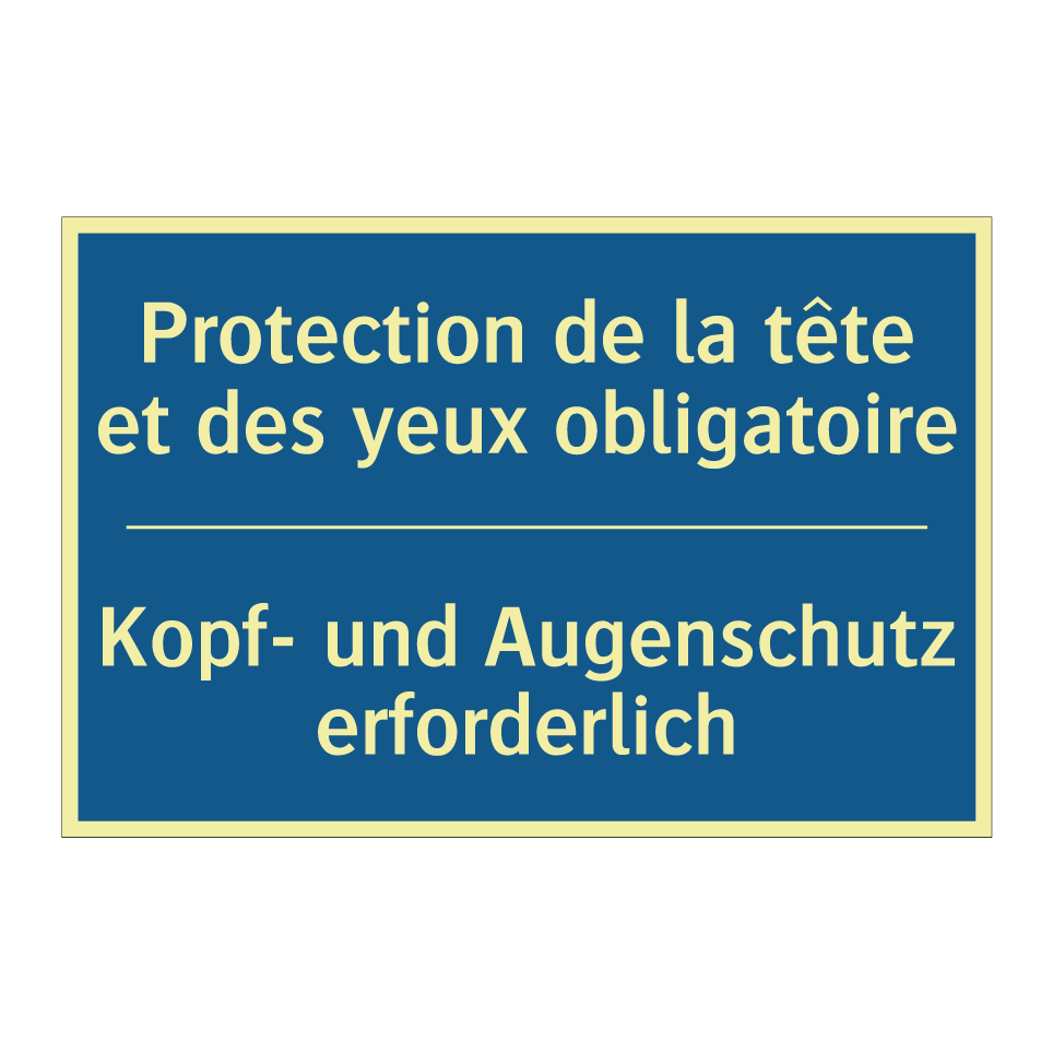Kopf- und Augenschutz erforderlich /.../ - Protection de la tête et des yeux /.../