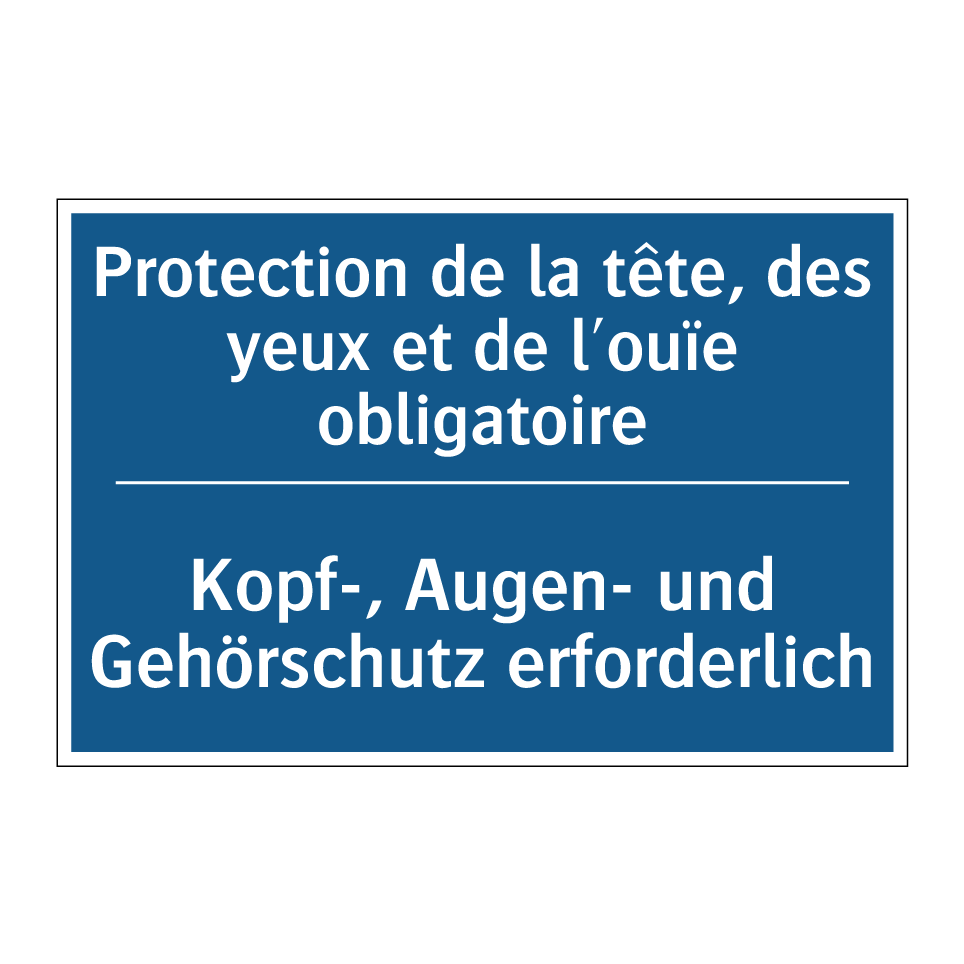 Kopf-, Augen- und Gehörschutz /.../ - Protection de la tête, des yeux /.../