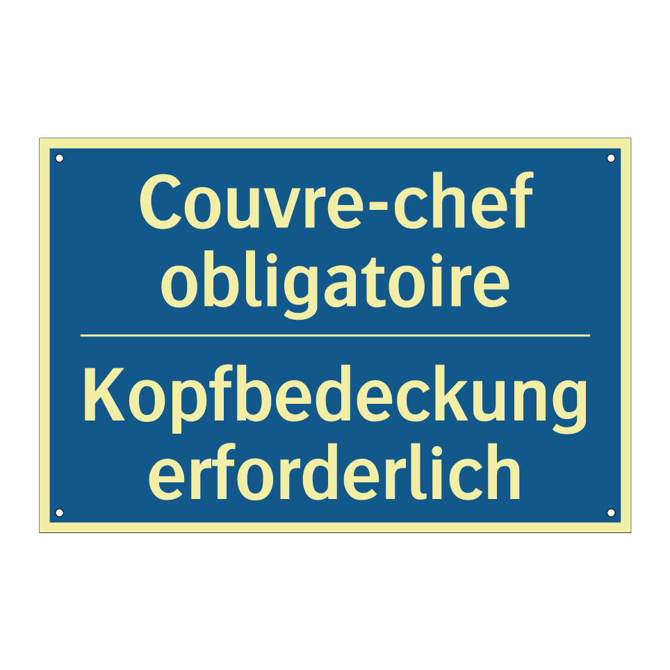 Kopfbedeckung erforderlich - Couvre-chef obligatoire