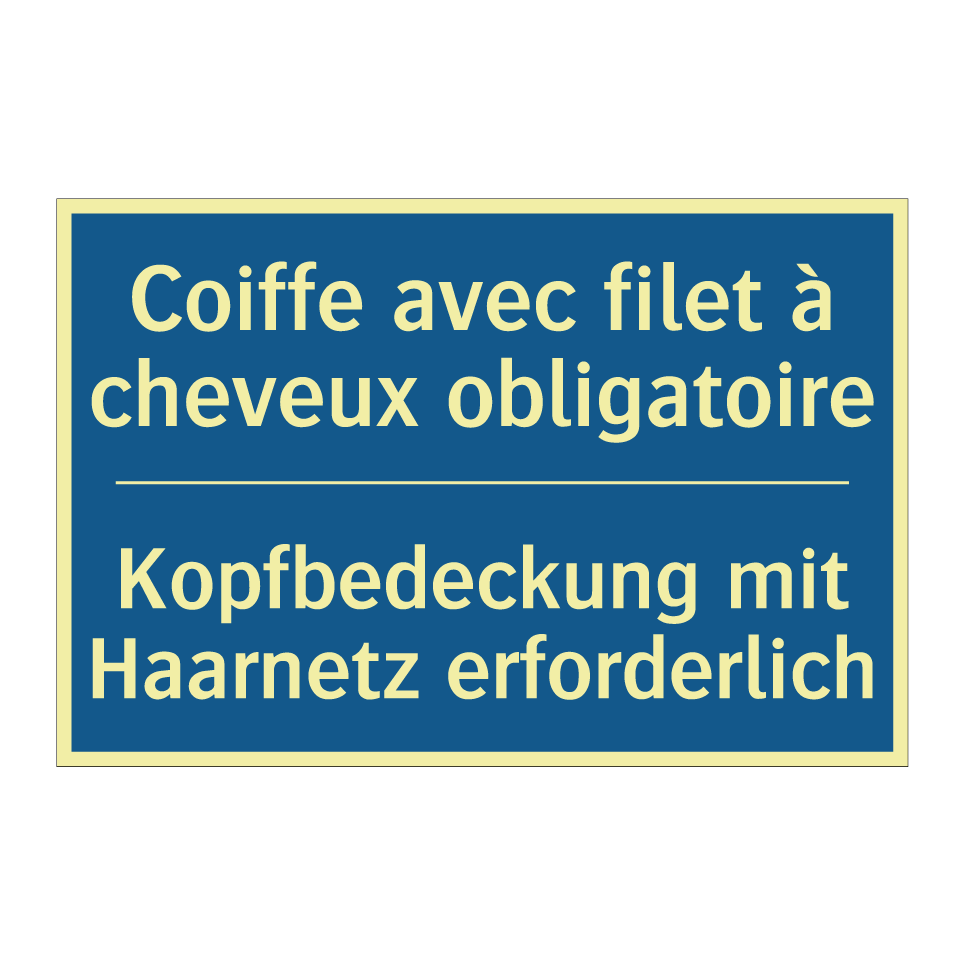 Kopfbedeckung mit Haarnetz erforderlich /.../ - Coiffe avec filet à cheveux obligatoire /.../