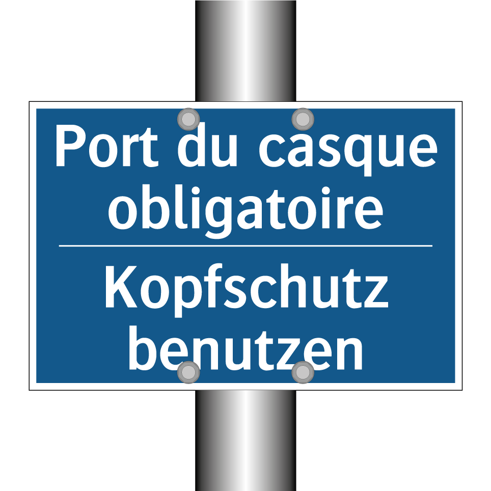 Kopfschutz benutzen - Port du casque obligatoire