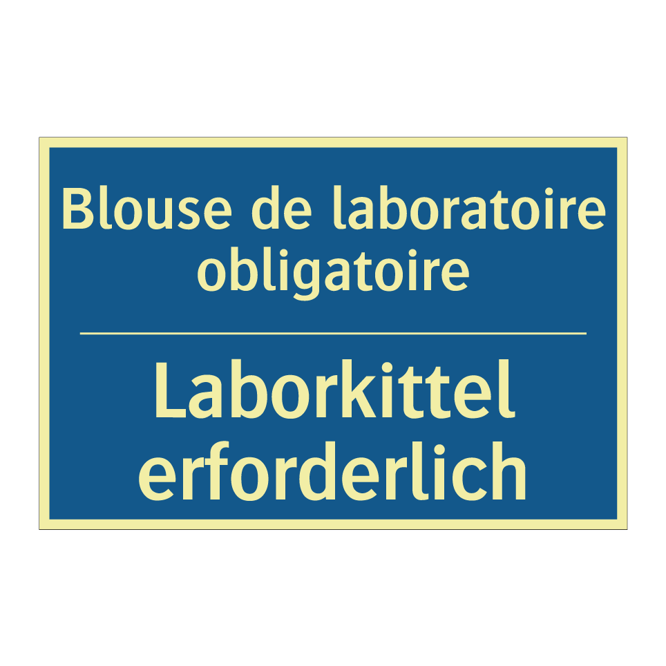 Laborkittel erforderlich - Blouse de laboratoire obligatoire /.../