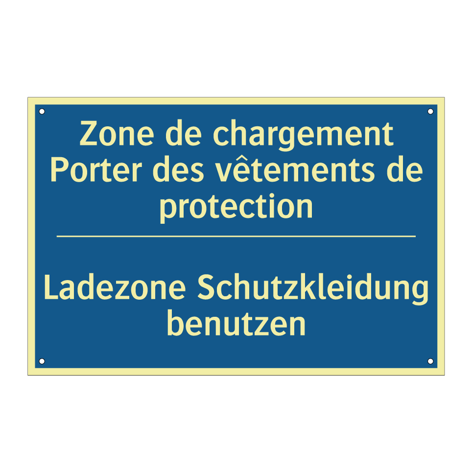 Ladezone Schutzkleidung benutzen /.../ - Zone de chargement Porter des /.../
