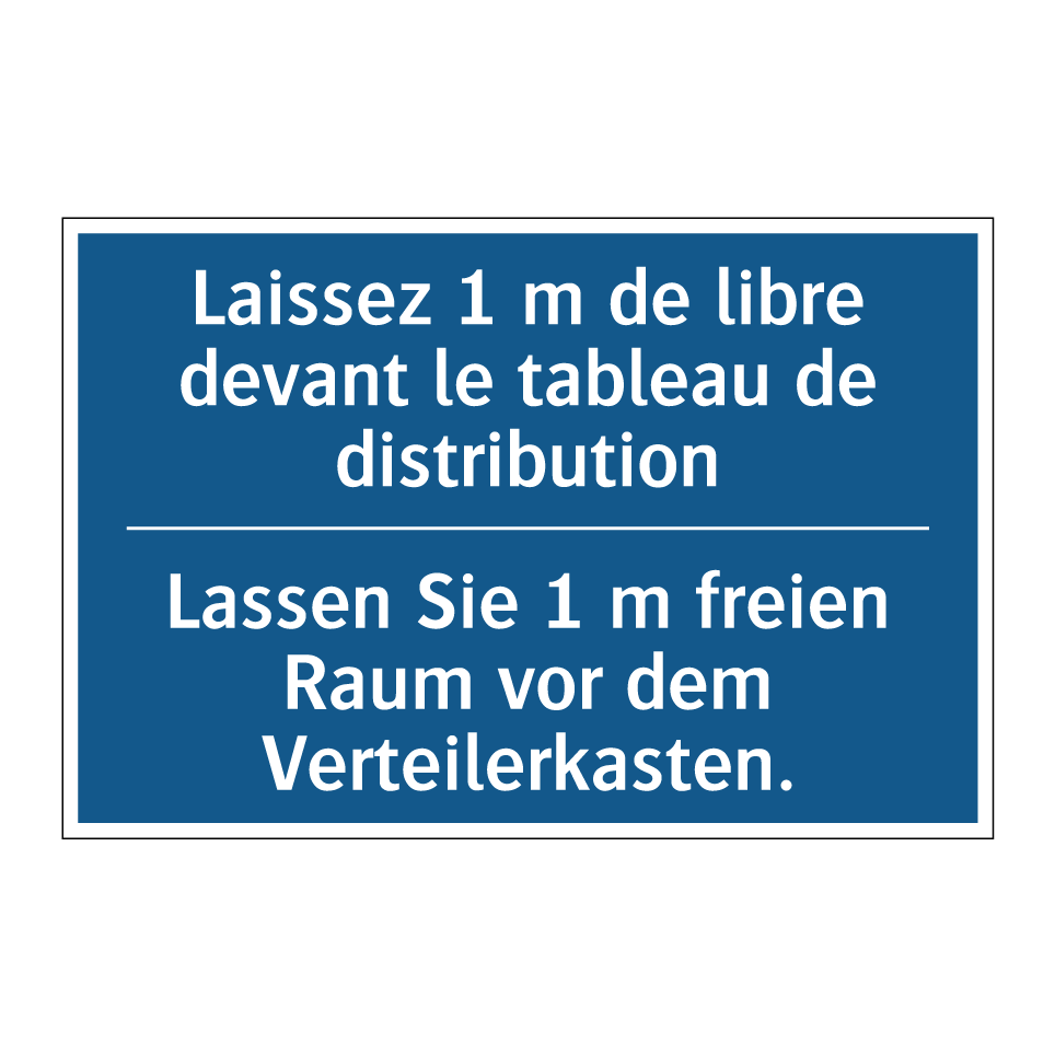 Lassen Sie 1 m freien Raum vor /.../ - Laissez 1 m de libre devant le /.../