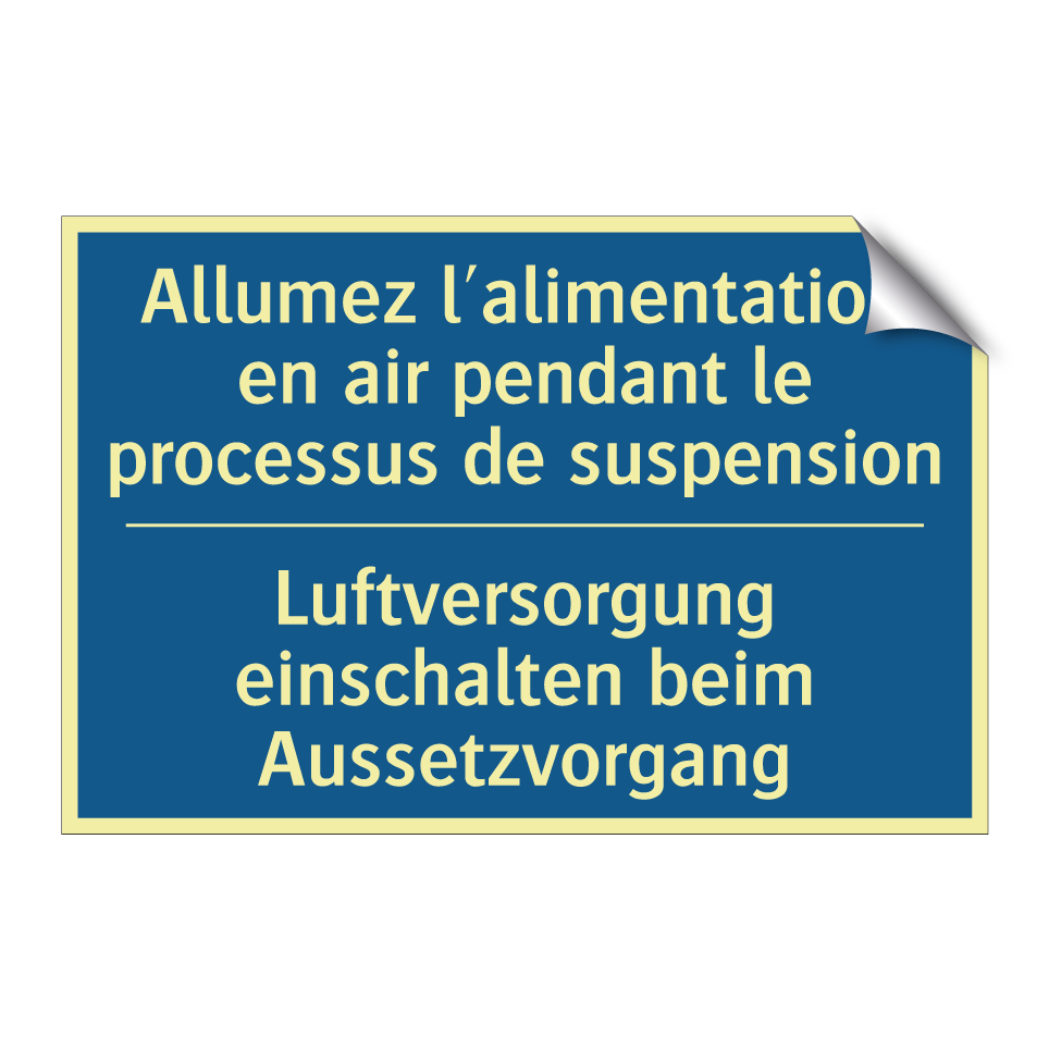 Luftversorgung einschalten beim /.../ - Allumez l'alimentation en air /.../