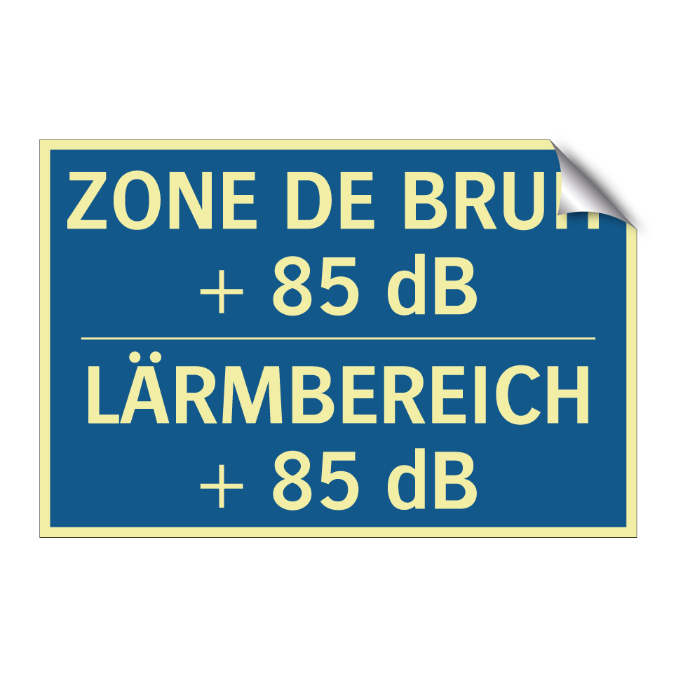 LÄRMBEREICH + 85 dB - ZONE DE BRUIT + 85 dB