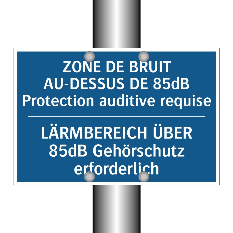 LÄRMBEREICH ÜBER 85dB Gehörschutz /.../ - ZONE DE BRUIT AU-DESSUS DE 85dB /.../