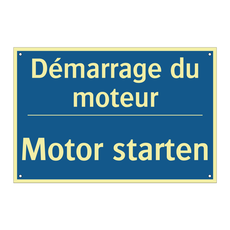 Motor starten - Démarrage du moteur