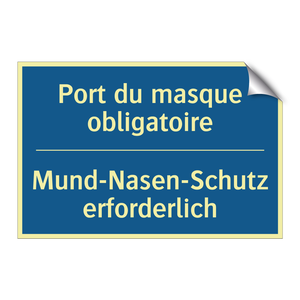 Mund-Nasen-Schutz erforderlich - Port du masque obligatoire