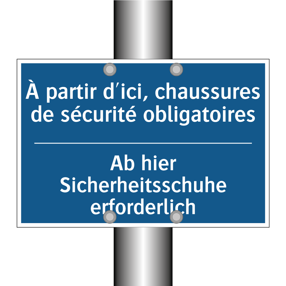 Ab hier Sicherheitsschuhe erforderlich /.../ - À partir d'ici, chaussures de /.../