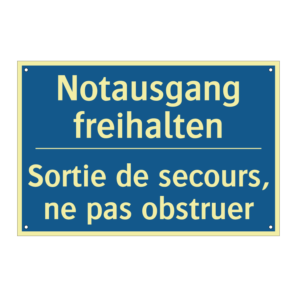 Notausgang freihalten - Sortie de secours, ne pas obstruer /.../