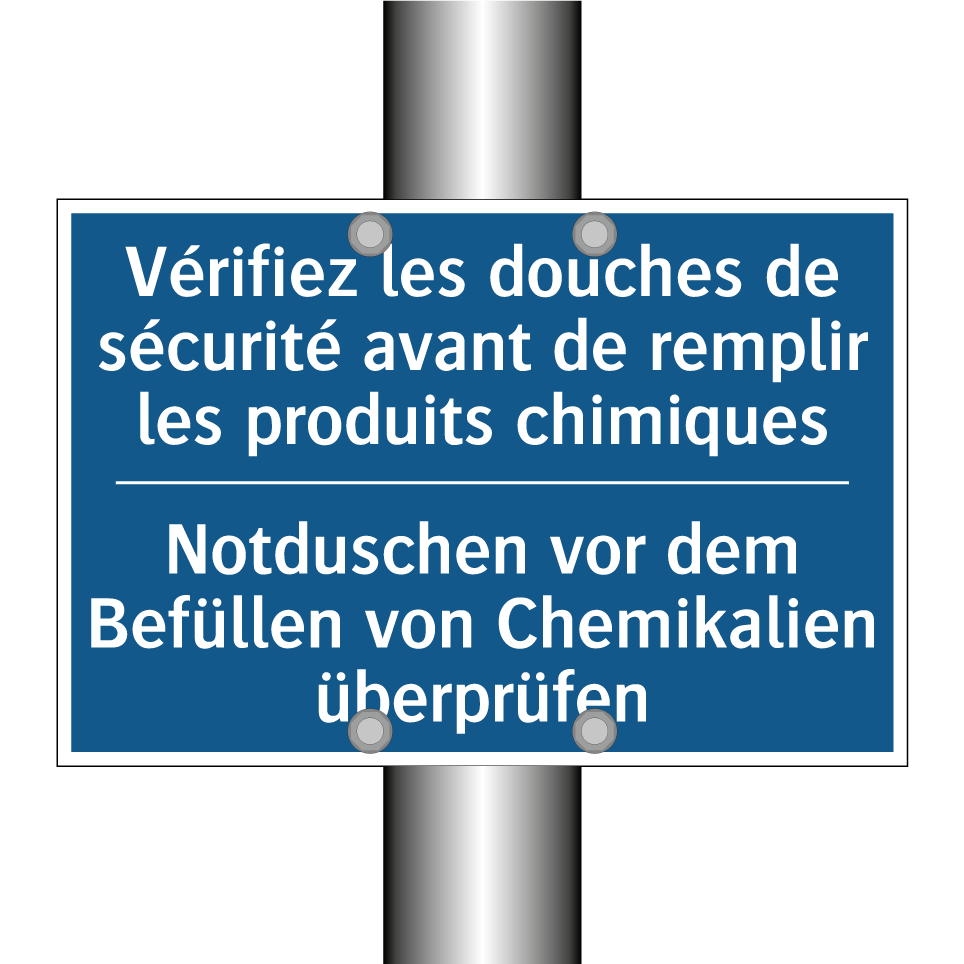 Notduschen vor dem Befüllen von /.../ - Vérifiez les douches de sécurité /.../