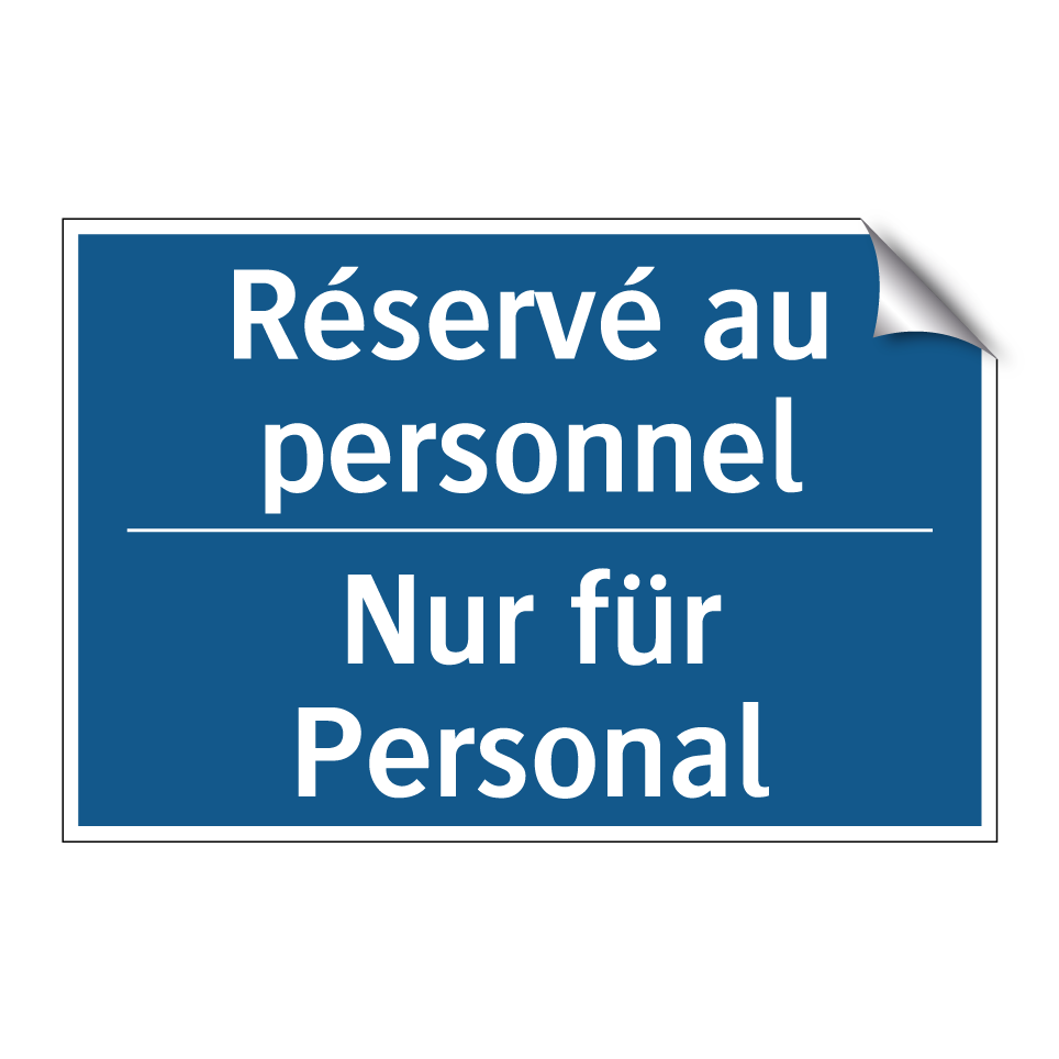 Nur für Personal - Réservé au personnel