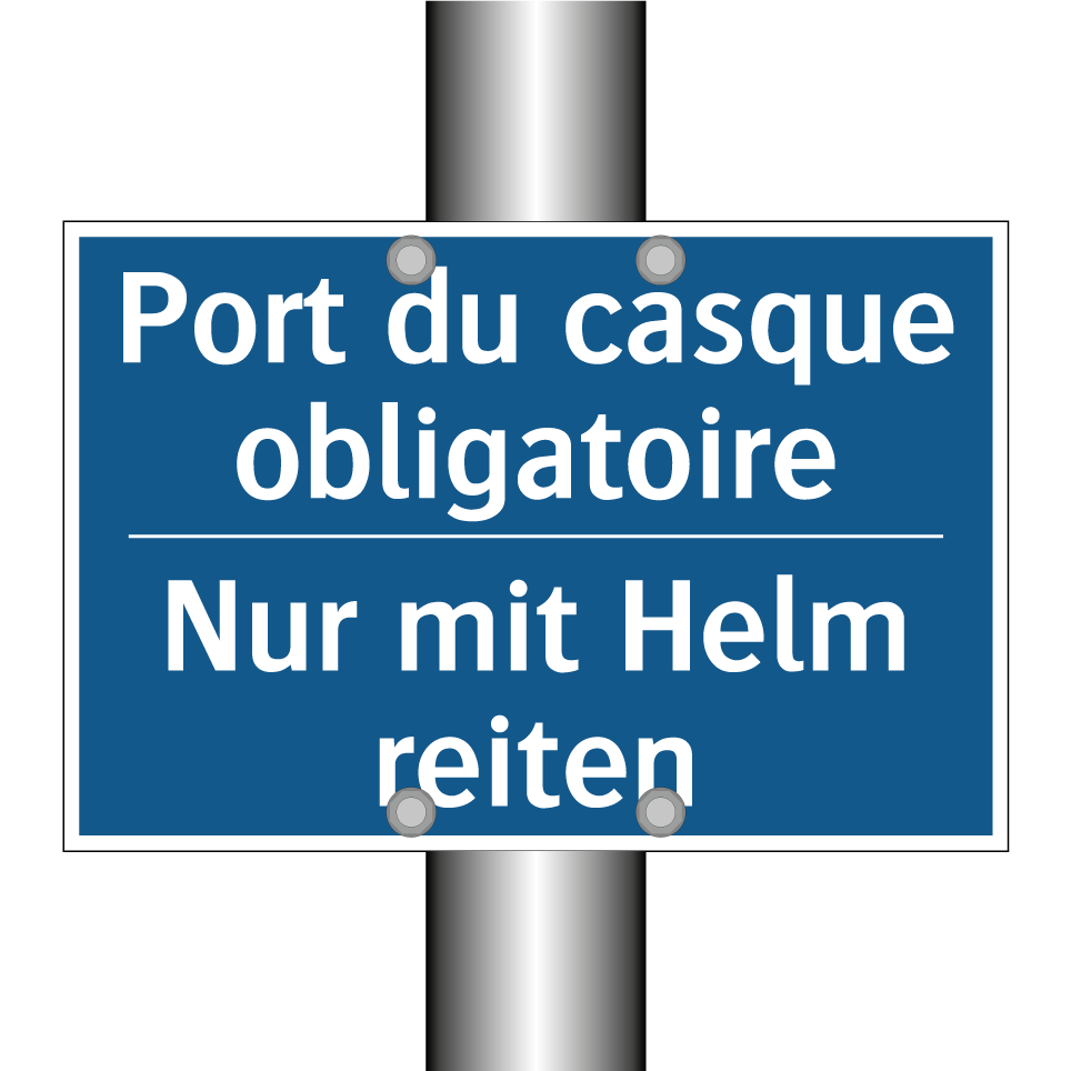 Nur mit Helm reiten - Port du casque obligatoire