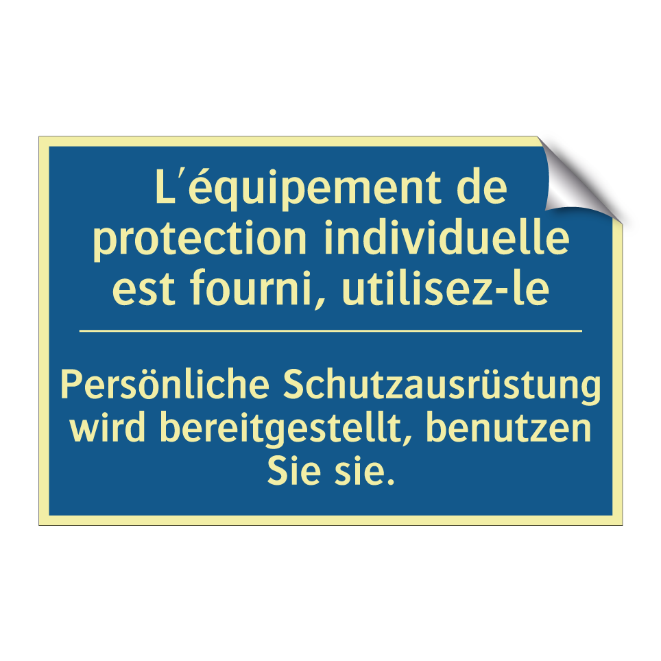Persönliche Schutzausrüstung wird /.../ - L'équipement de protection individuelle /.../