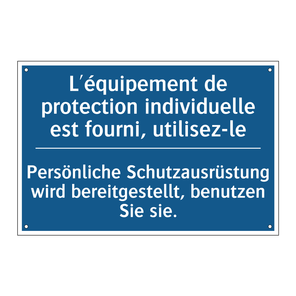 Persönliche Schutzausrüstung wird /.../ - L'équipement de protection individuelle /.../