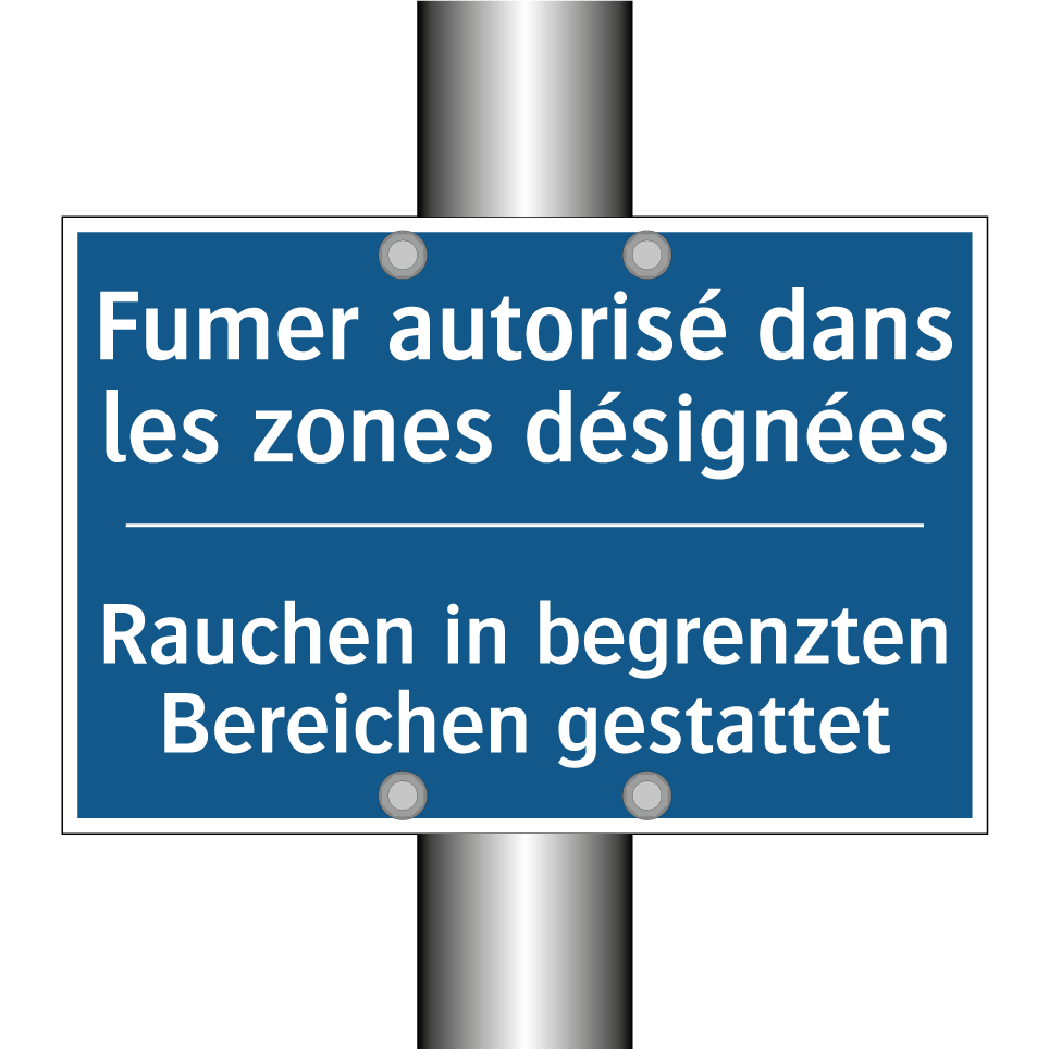Rauchen in begrenzten Bereichen /.../ - Fumer autorisé dans les zones /.../