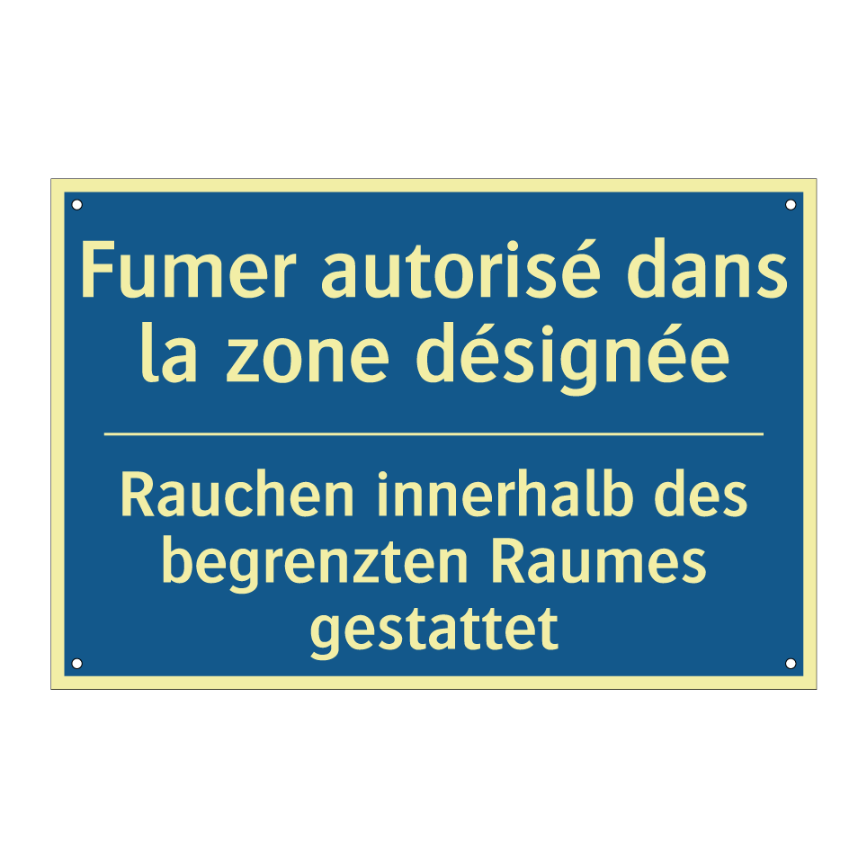Rauchen innerhalb des begrenzten /.../ - Fumer autorisé dans la zone désignée /.../