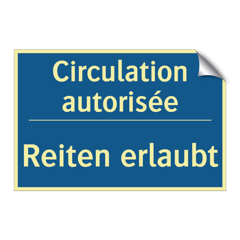 Reiten erlaubt - Circulation autorisée