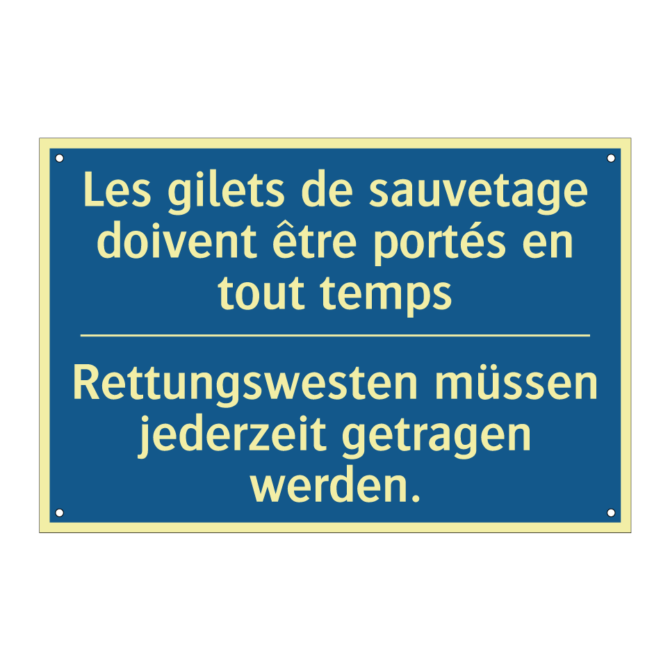 Rettungswesten müssen jederzeit /.../ - Les gilets de sauvetage doivent /.../